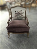 美式乡村沙发椅 法式复古藤编布艺实木单人沙发 客厅孔雀椅