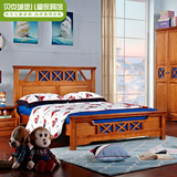 美式乡村全实木床双人床1.5米儿童床男孩单人床星星之美墅家具