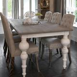 美式乡村餐桌法式仿古实木做旧复古风格长方形餐桌椅组合欧式餐桌