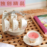 骨瓷咖啡具套装6杯碟陶瓷英式下午茶杯高档欧式茶具套装个性水杯