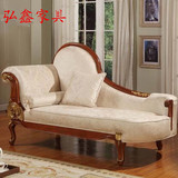 欧式实木贵妃椅 美式新古典布艺沙发躺椅 太妃椅沙发床布艺沙发凳