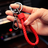 手工编织双环汽车钥匙扣男女士腰挂钥匙链挂件创意钥匙圈高档礼物