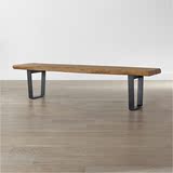 实木家具原木复古铁艺餐椅美式乡村LOFT长凳子坐凳换鞋凳实木餐桌
