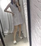 YRDD 韩国出口订单SZE正品韩版时尚修身显瘦气质露背条纹连衣裙女