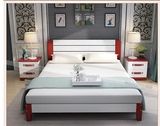 实木床松木床欧式1.8米双人床现代简约1.5 1.2 米儿童床定制白色