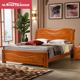 现代简约中式实木床18米双人高箱储物组装原木经济品质加厚橡木床