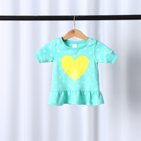 超值2016夏季童装新款  韩版圆领爱心图案短袖显瘦体T恤