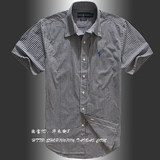正品保罗polo男士短袖衬衫 夏季纯棉短袖宽松衬衣 商务格子衬衫