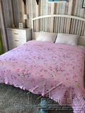 韩国外贸出口纯棉印花水洗绗缝飞边床盖床单床垫夏凉被空调被用品