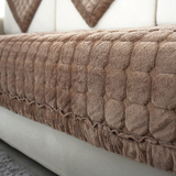 冬季毛绒沙发垫布艺坐垫防滑简约现代韩版短毛绒沙发套罩定做加厚