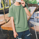 夏季简约纯色系男士短袖T恤韩版修身体恤糖果色纯棉圆领打底衫潮