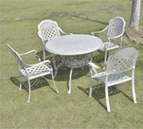 户外花园桌椅露天庭院铁艺休闲铸铝桌椅五套件阳台园艺休闲椅家具