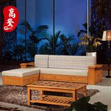 实木沙发组合橡木现代客厅新中式转角贵妃沙发小户型实木布艺沙发