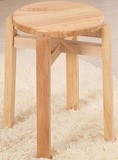 时尚可折叠餐桌凳子双层加固打笋头实木橡木小圆凳特价包邮