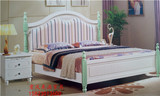 重庆地中海纯全实木婚床1.8 橡木双人床床1.5大床 欧美式简约床