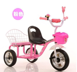 儿童三轮车 小孩脚踏车双人童车玩具车双胞胎男女宝宝自行车带斗