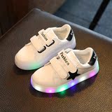 2016秋季新款儿童运动鞋男童女童鞋单鞋亮灯闪灯鞋小童板鞋小白鞋