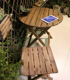 日式实木质折叠咖啡桌组合餐桌椅套装复古户外休闲阳台下午茶餐桌