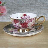 热销欧式咖啡杯套装陶瓷杯创意杯英式骨瓷下午茶杯碟勺送架
