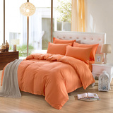纯色四件套全棉简约素色双人床单被套1.2/2.0m单色三件套床上用品