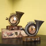 欧式美式复古留声机钟摆件酒吧ktv橱柜创意摆设工艺品礼物装饰品