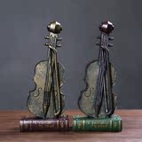 欧式美式复古大提琴创意摆件酒吧咖啡厅橱柜装饰品摆设结婚礼物