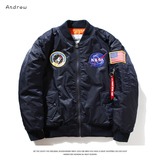 美国空军徽章棒球服MA1飞行员夹克火星救援同款NASA男女藏青色潮