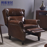 阁蓝多功能沙发美式乡村皮单人沙发椅头层牛皮躺椅老虎椅超舒适