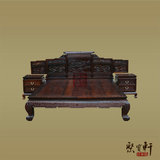 聚宝轩 老挝大红酸枝1.8米双人床 交趾黄檀手工雕红木实木大床