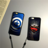 超级英雄iPhone6plus手机壳苹果5S软硅胶套蝙蝠侠超人6S美国队长