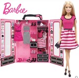 正品Barbie芭比娃娃梦幻衣橱礼盒女孩玩具手提礼物套装DKY31新品