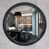 欧式简约浴室镜地中海装饰镜壁挂镜圆形镜洗脸镜台盆镜卫生间镜子