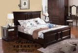 美式乡村实木床 婚庆双人床1.5  1.8 米橡木仿古做旧床可定制