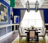 非概念北欧蓝白色大型现代抽象画 饭厅沙发背景墙巨幅图案装饰挂