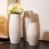 景德镇现代欧式简约创意白色陶罐陶瓷落地大花瓶干花插花客厅摆件