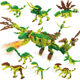 儿童侏罗纪公园积木恐龙玩具动物模型男孩霸王龙儿童拼装6-10周岁