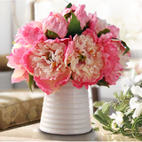 仿真花套装假花客厅餐桌装饰品牡丹玫瑰绢花摆放花卉花瓶插花艺