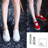 【日本单】秀气小白鞋 帆布鞋夏季休闲鞋女生平底鞋显瘦脚小码