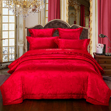 结婚庆四件套床品大红色纯棉1.8/2.0m米床单全棉床上用品被套双人