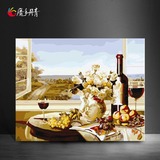 魔手丹青diy数字油画欧式客厅餐厅厨房风景静物装饰画创意手绘605