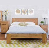 全实木床1.8米双人床 橡木床1.5米 北欧现代纯实木床婚床卧室家具