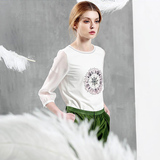 XG品牌女装 白色七分袖t恤女 夏季韩版宽松显瘦上衣XB301014A151