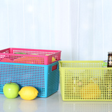 长方形厨房杂物置物框水果篮子浴筐 桌面塑料储物收纳篮整理盒