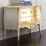 新款奢华法式储物柜 美式欧式金漆做旧实木玄关柜 设计师定制家具