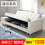 瑞信家具小户型多功能沙发床可折叠1.8米双人布艺沙发床两用组合