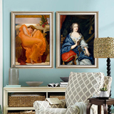欧式古典宫廷人物客厅卧室竖版装饰画壁挂画玄关睡美人有框装饰画