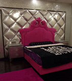 美式软包布艺床双人床1.8米婚床欧式新古典后现代软床公主床定制