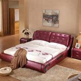床 皮床双人床 欧式真皮软体床1.5米1.8米婚床 储物床高档卧室床