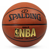 斯伯丁篮球正品真皮手感旗舰店室外水泥地耐磨NBA金色经典74-606Y