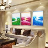 现代简约客厅油画沙发背景墙三联画欧式壁画纯手绘立体挂画墙画